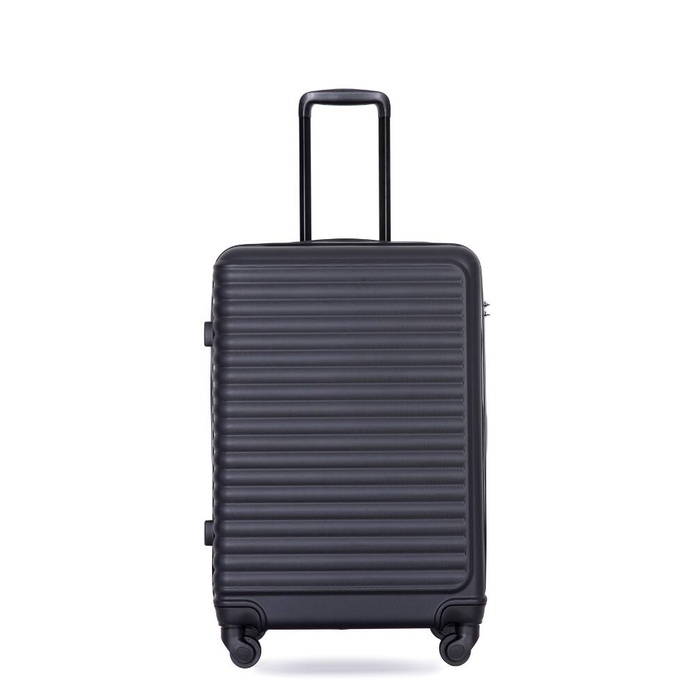 Angle. Ropilly - Ropilly 3 Piece Luggage Set Hardshell Suitcase with Wheels TSA Lock Black 20 24 28 Inch - Black.