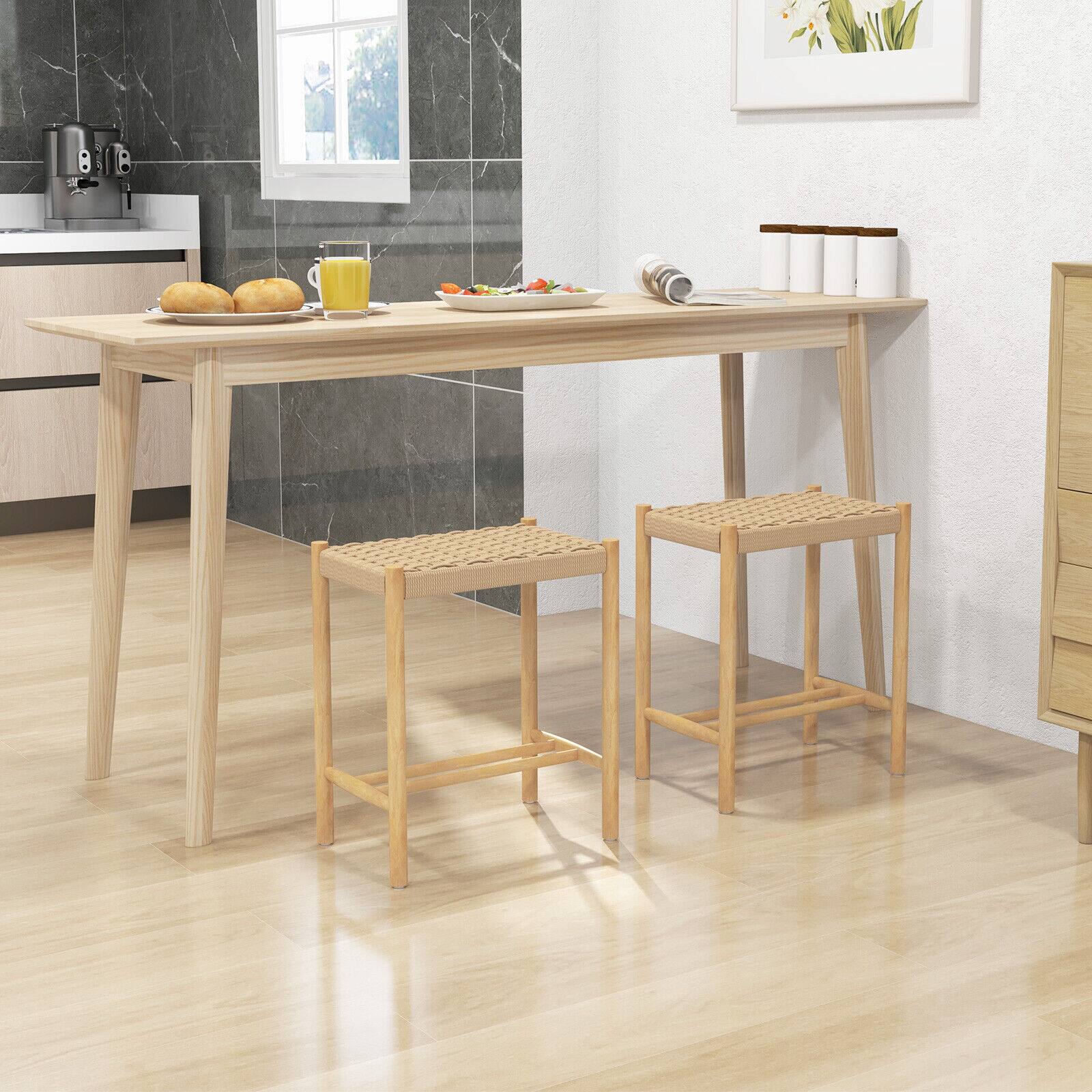 Alt View 1. Ecooso - 18 Inch Dining Stool Set of 2 - Natural.