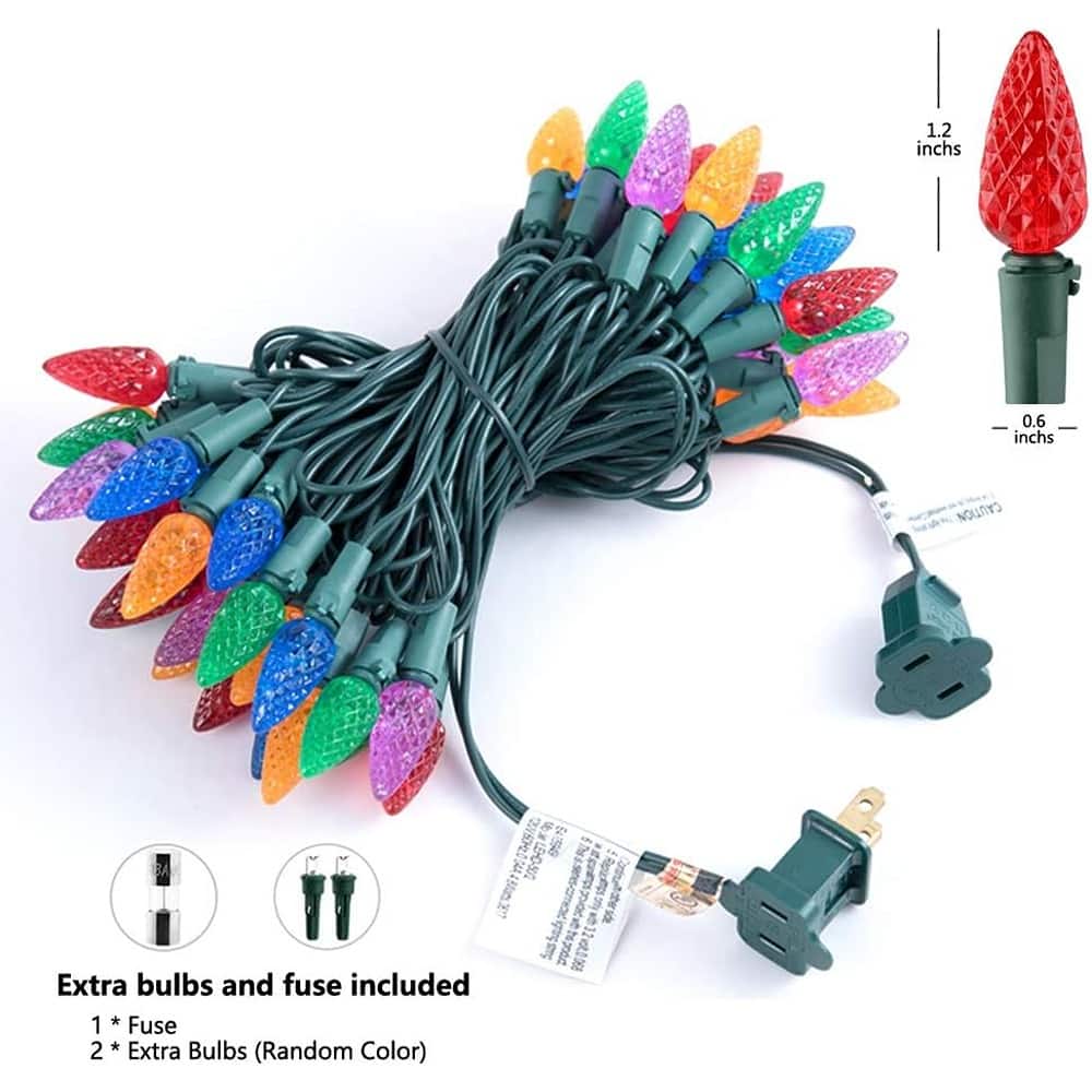 MOSZAR LLC - LED Strawberry String Lights, C6 Multicolor, Indoor/Outdoor Xmas Decor