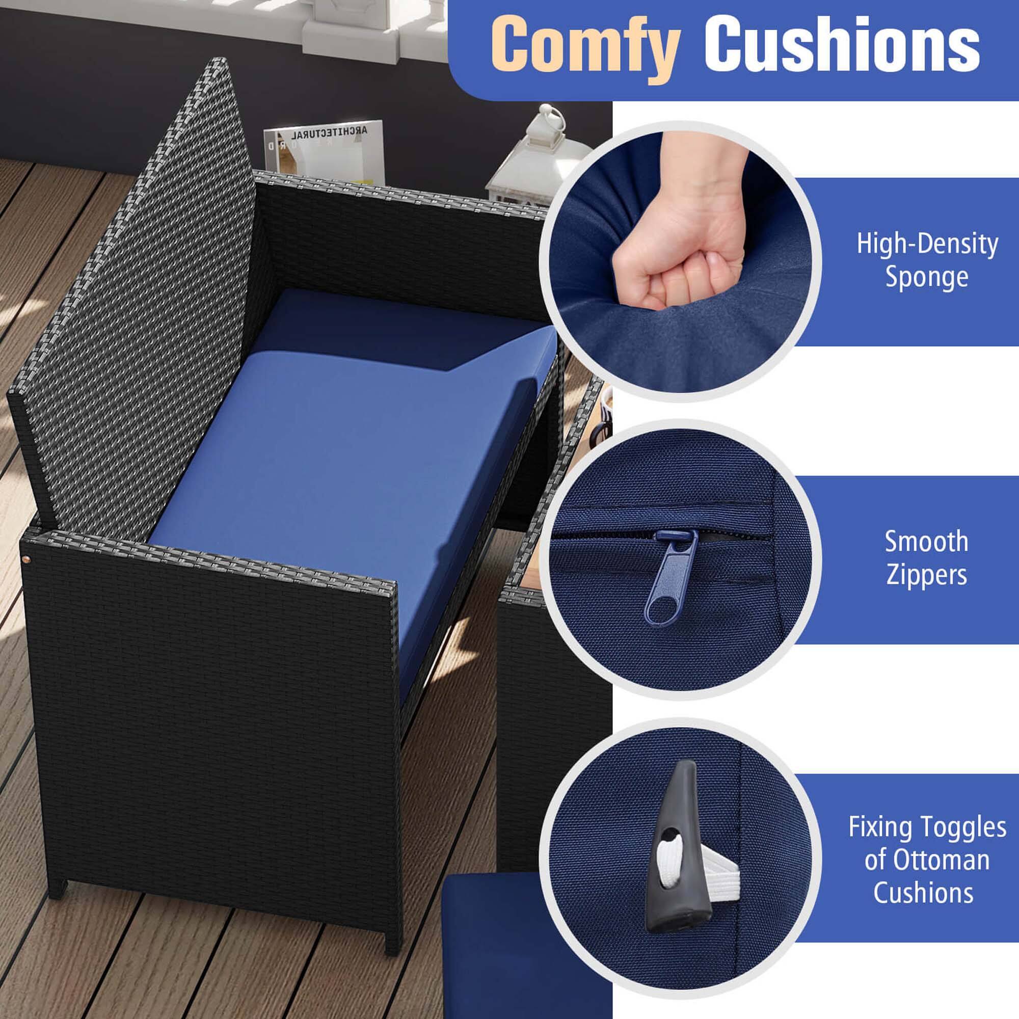 Comfy Cushions

- High-Density Sponge
- Smooth Zippers
- Fixing Toggles of Ottoman Cushions
