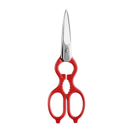 Front. ZWILLING - ZWILLING Forged Multi-Purpose Kitchen Shears - Red Handle - Red.