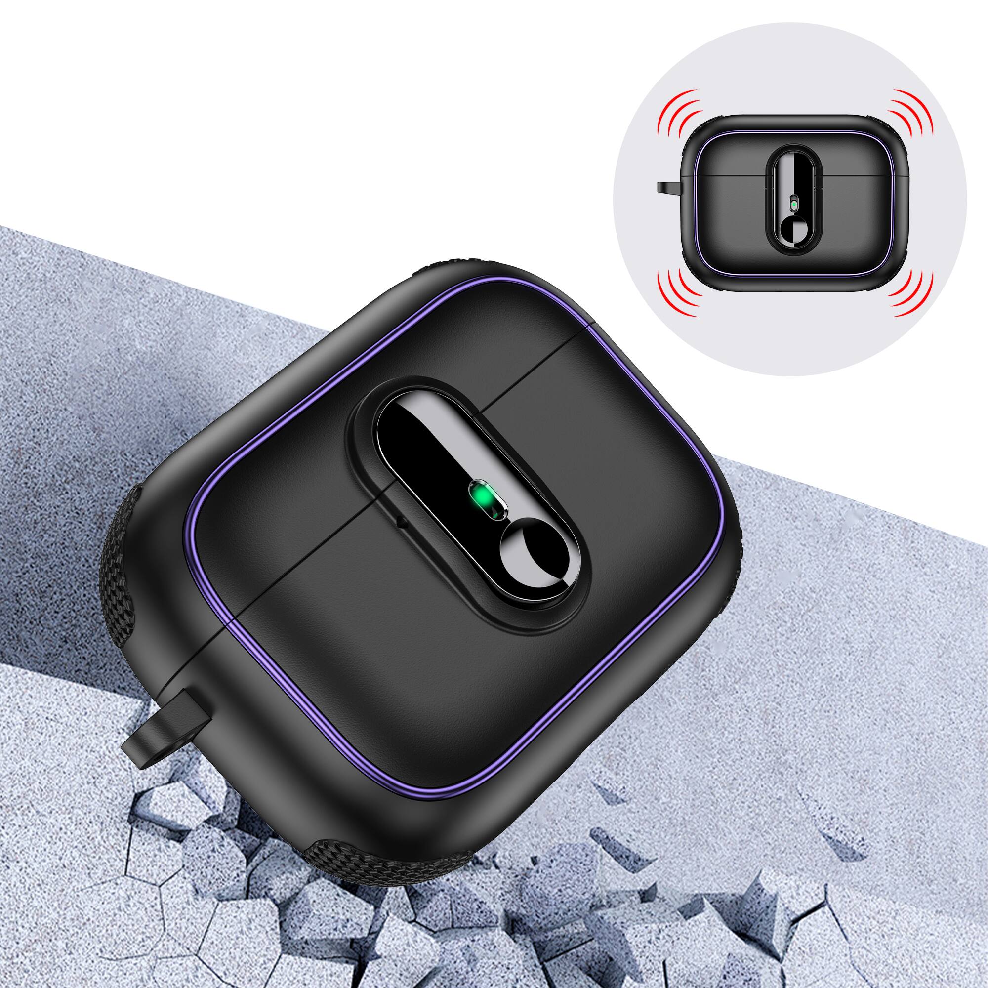 Angle. Dteck - Case For Airpods Pro 3rd Gen (2025) Shockproof Drop Protection Safe Lock Cover With Cleaning Pen & Keychain - Skyblue.