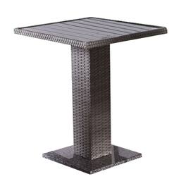 Manhattan Lane - Nia Bistro Outdoor Table, Marble Base, PE Rattan Frame, 27 Inch - Gray