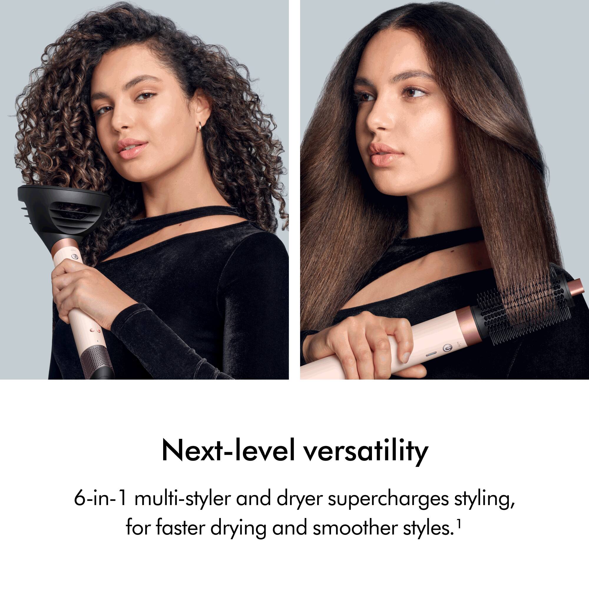 Next-level versatility 6-in-1 multi-styler and dryer supercharges styling, for faster drying and smoother styles.