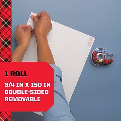 1 Roll  
3/4 in x 150 in  
Double-Sided Removable