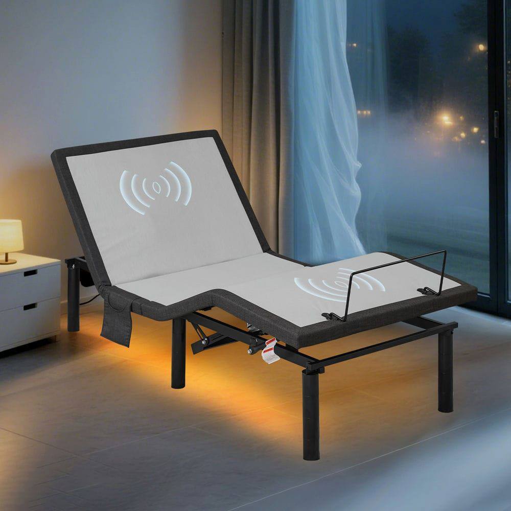 Front. Kadyn - Ergonomic Twin XL Size Adjustable Bed, Zero Gravity Base for Stress Management w/Head and Foot Incline - Gray.