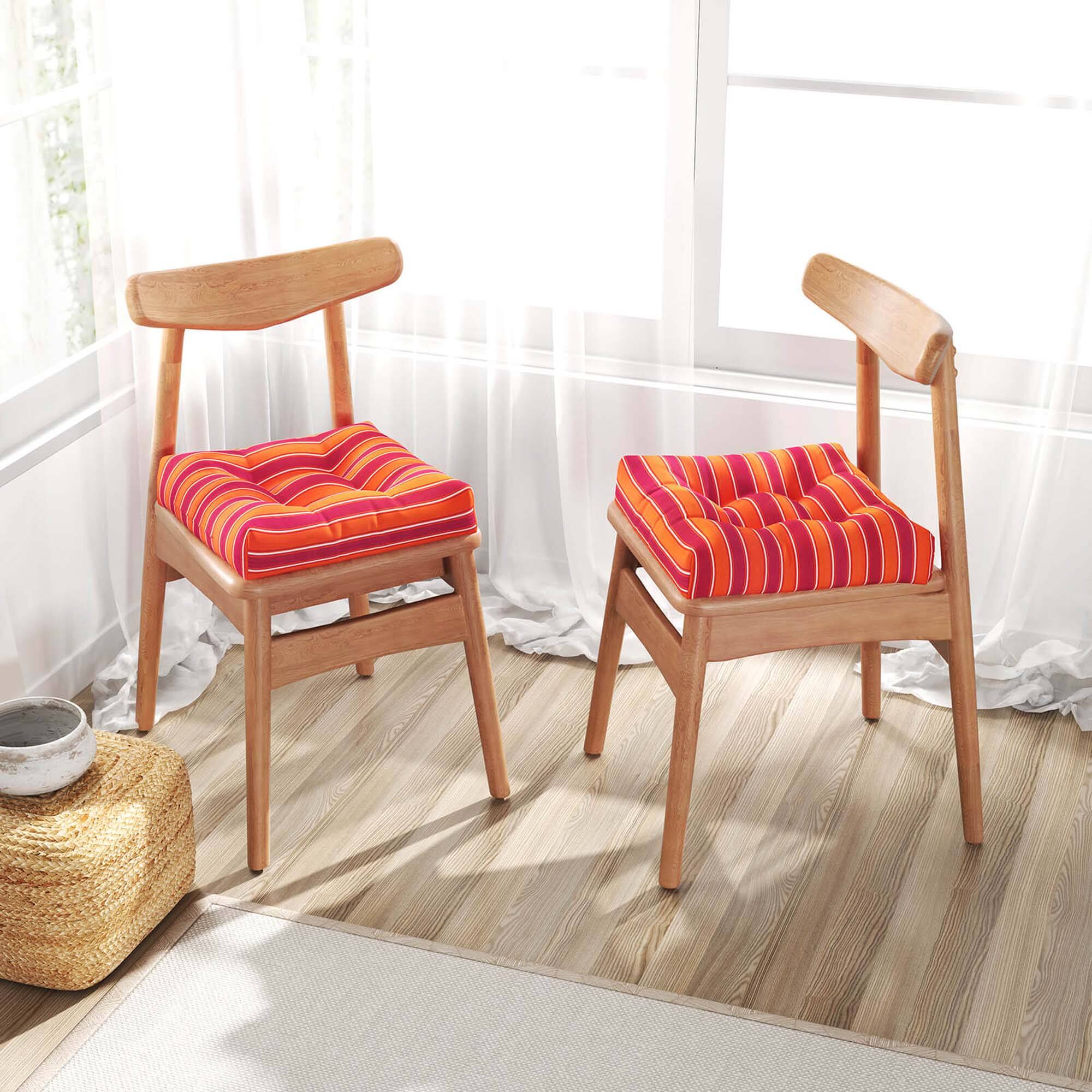 Alt View 3. Costway - Costway 2PCS 21" x 21" Patio Chair Seat Cushion Pads Indoor/Outdoor - Multicolor.