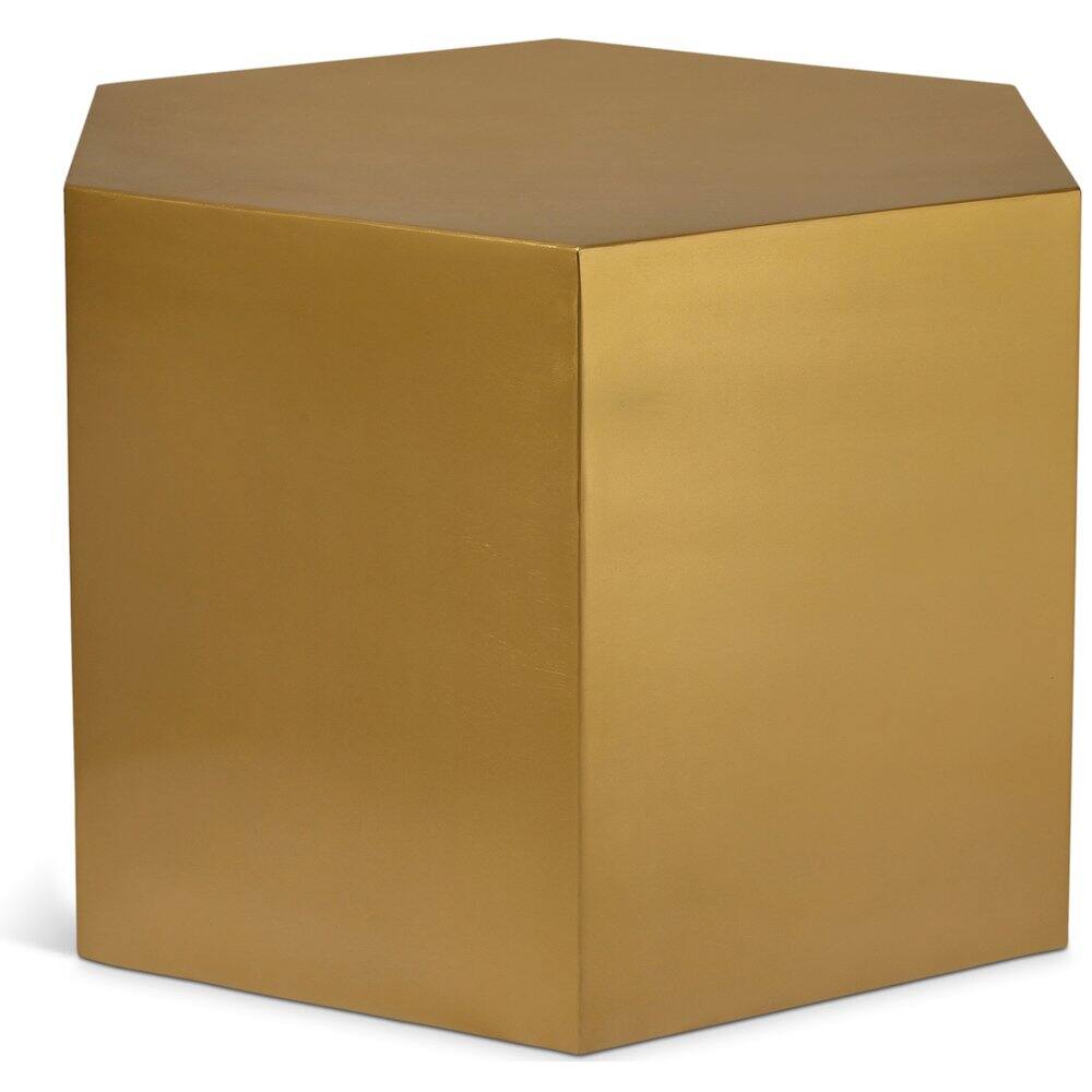 Front. Meridian Furniture - Hexagon Brushed Gold Coffee Table - Gold.