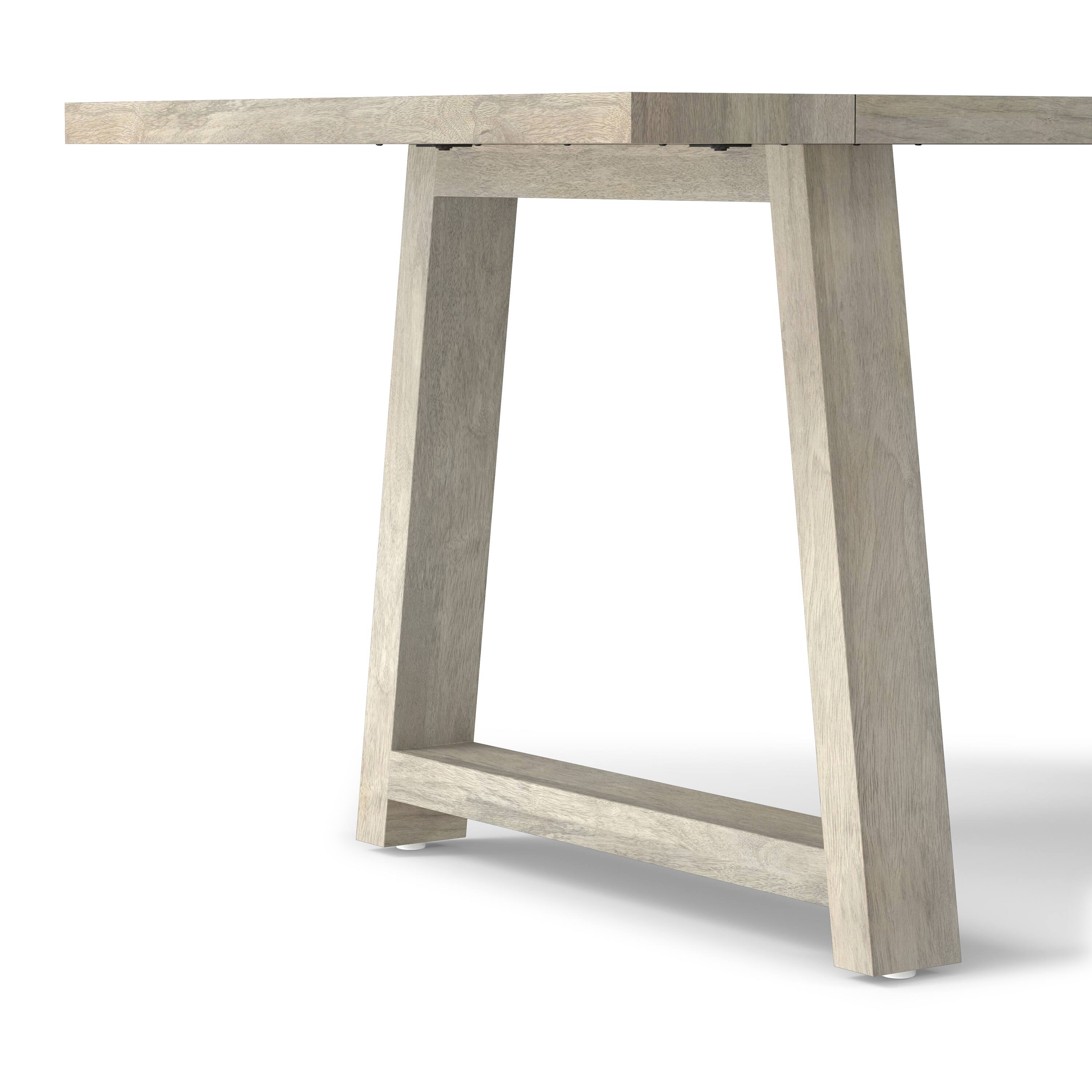 Alt View 5. Simpli Home - Whitley 72 inch Wide Solid Mango Farmhouse Dining Table - White Wash.