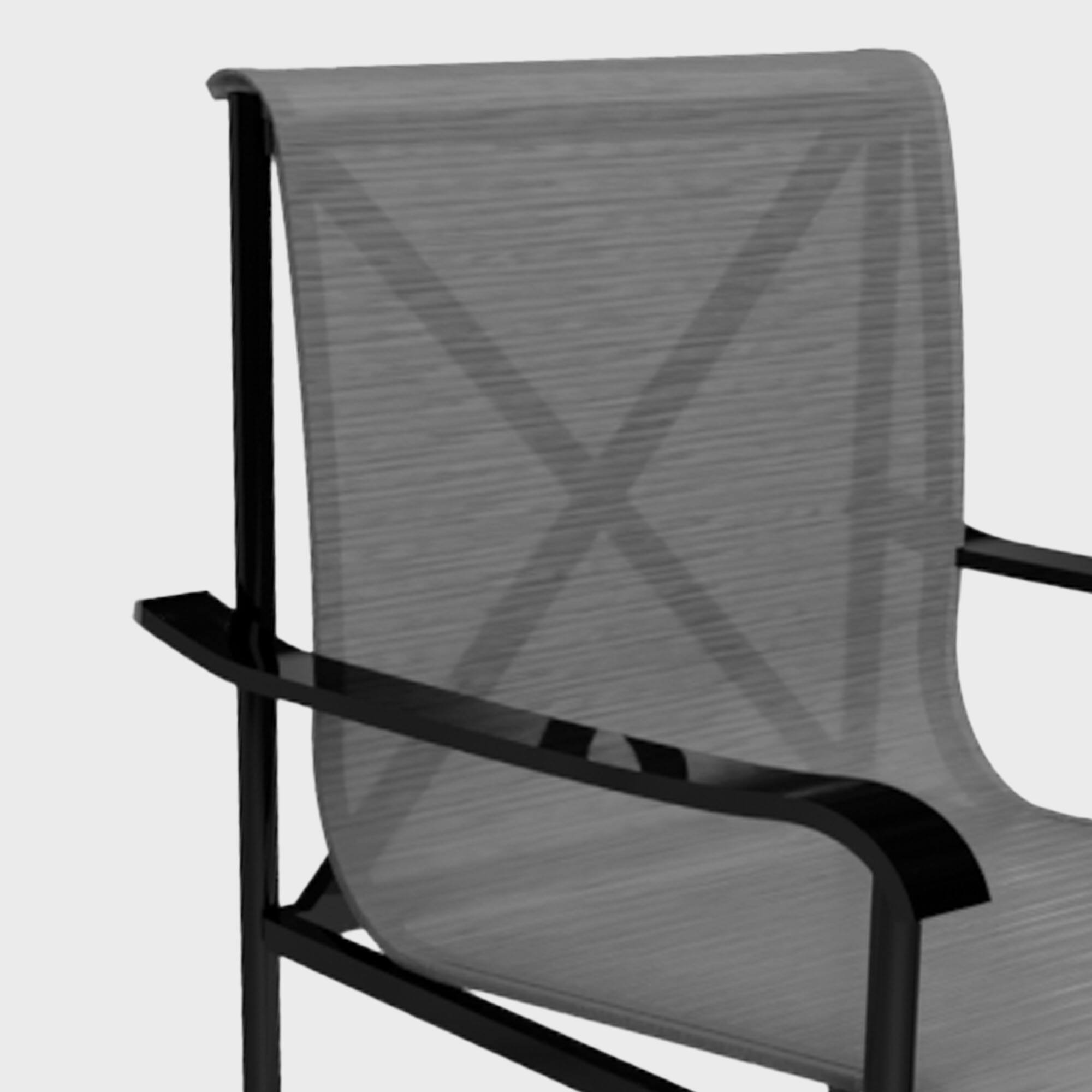 Alt View 8. Four Seasons Courtyard - Four Seasons Courtyard Norwalk Sling Fabric with Aluminum Frame Chair (4 Pack) - Gray.