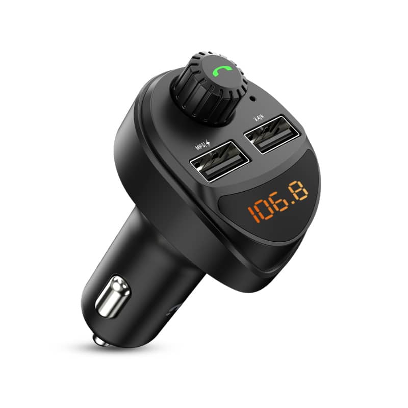 Mybat - FM Transmitter & Dual 15 W Car Charger - Black - Black