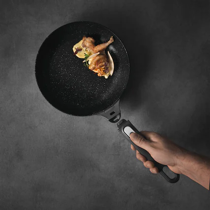 Front. BergHOFF - BergHOFF GEM Nonstick Aluminum 10" Fry Pan, Detachable Handle - Black.