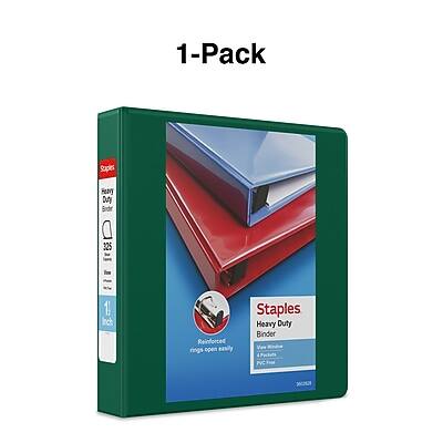 1-Pack Staples Heavy Duty Binder 325 Sheet 1 Inch Reinforced Rings Open Easily Staples Heavy Duty Binder View 4 Pockets PVC