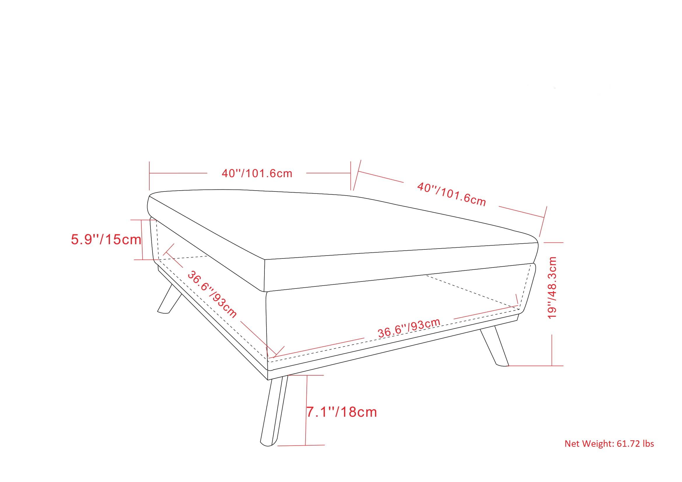 Alt View 15. Simpli Home - Owen XL Square Coffee Table Storage Ottoman - Distressed Grey Taupe.