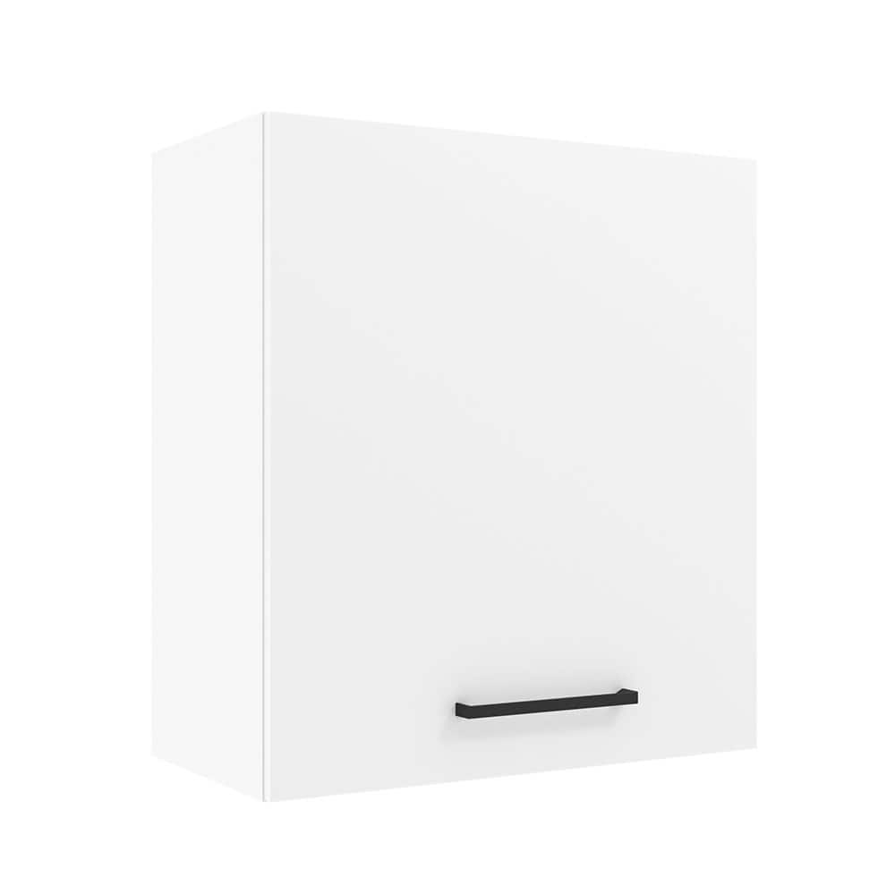 Madesa - Hazel Wall Kitchen Storage Cupboard Cabinet with 1 Door 23"L - White