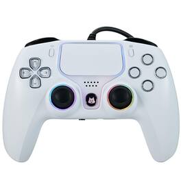 HM 1810 - Wired Ps5 Controller - Gaming For 5 Ps4 Pc/steam Turbo & Linear Hall-effect Trigger Dual Vibration Audio Jack - White