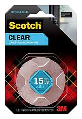 INVISIBLE HOLD
SCOTCH CLEAR DOUBLE-SIDED MOUNTING TAPE
CONFERENCE ROOM
15 LB
6.8 kg
1 IN x 60 IN (2.54 cm x 152 m)
1 INCH x 60 INCH (2.54 cm x 152 m)
3M