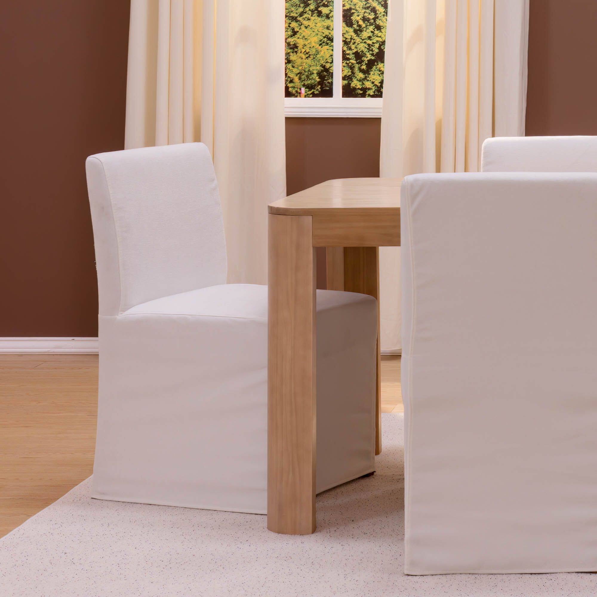 Alt View 1. Plank+Beam - Chesnee Dining Chair with Long Slipcover, Bone MB2405-01 (2 Pack) - Bone.