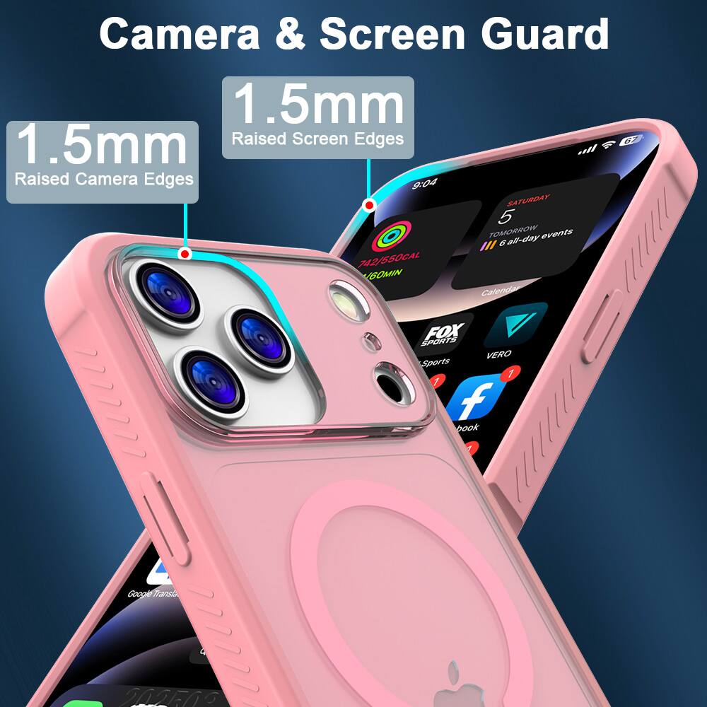 Camera & Screen Guard  
1.5mm Raised Camera Edges  
1.5mm Raised Screen Edges  

9:04  
SATURDAY  
5  
TOMORROW  
6 all-day events  

742/550CAL  
160MIN  

Calendar  
FOX SPORTS  
VERO Sports  
1  
Facebook  
Google Translate  
20250G