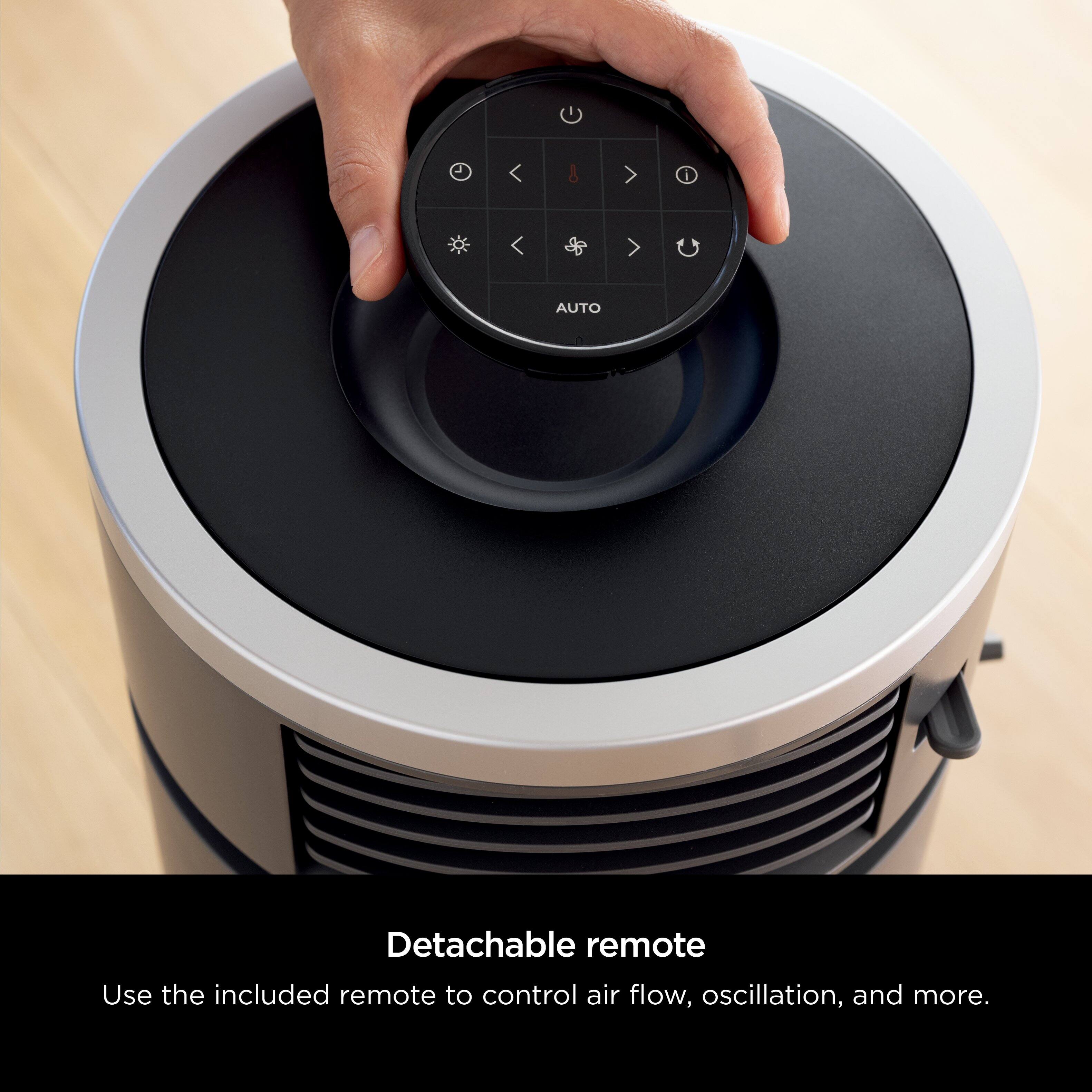Use the included detachable remote to control air flow, oscillation, and more.