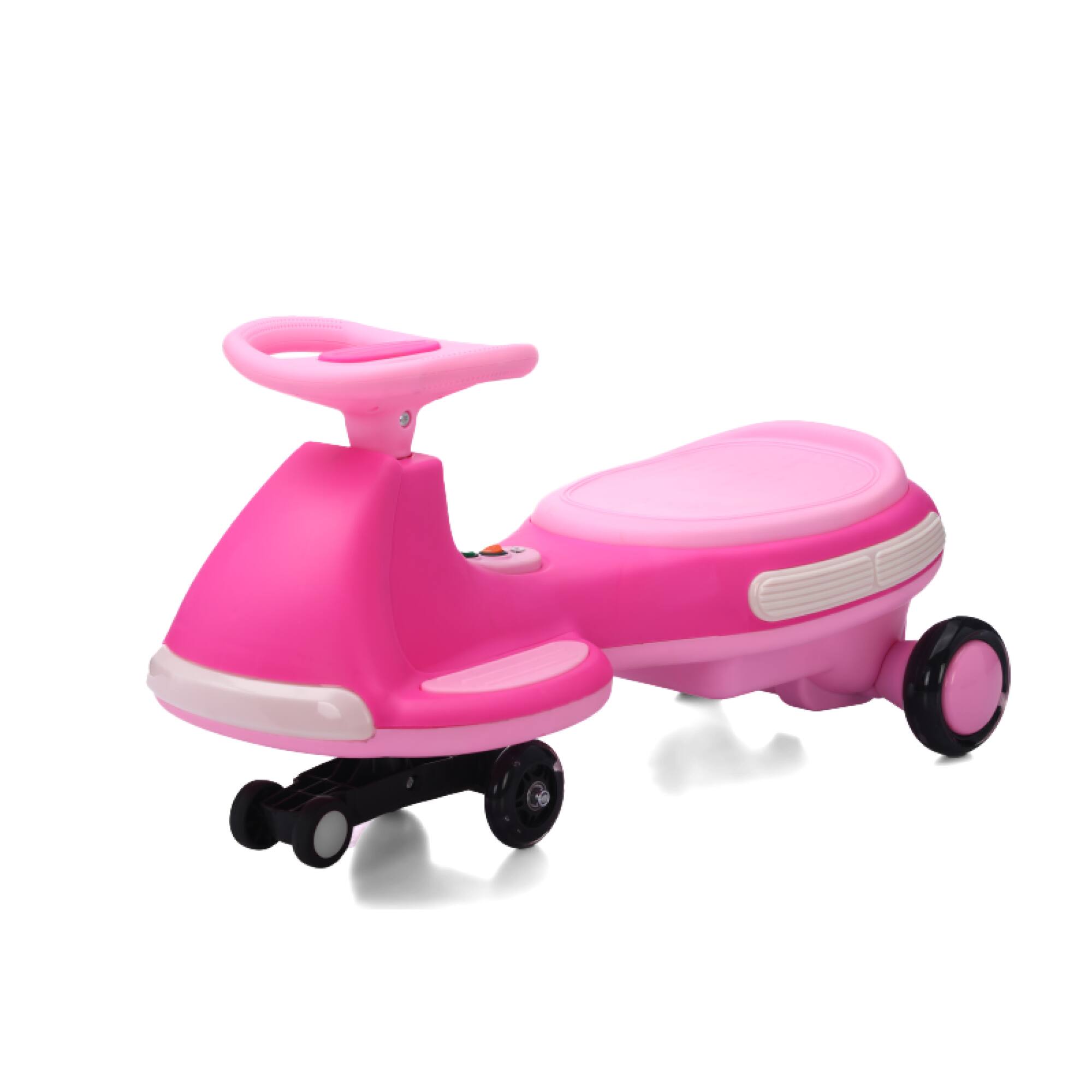 Angle. ELEMENT ACE - Electric Rocking Ride-On Car with LED Lights and Silent Wheels for Kids - Pink.