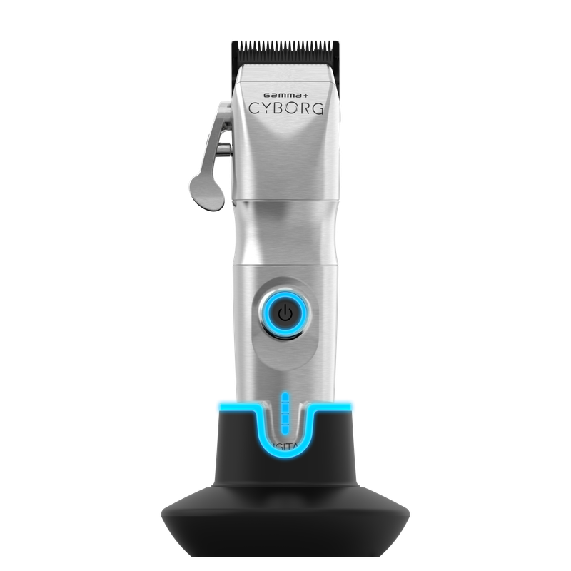 Gamma+ - Cyborg Professional Metal Hair Clipper with Digital Brushless Motor - Silver
