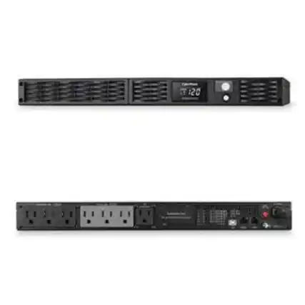 Front. CyberPower - Smart App Sinewave PR1000LCDRT1U 1000VA Pure Sine Wave 1U RT LCD UPS - Black.
