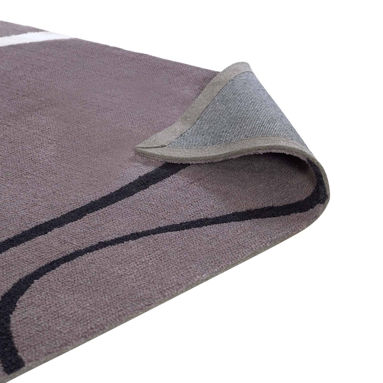 Alt View 2. Modway - Therese Abstract Swirl Area Rug - Charcoal Black and Ivory.