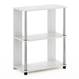 Furinno - JAYA Simple Design Bookcase, White Oak - White Oak/Stainless Steel