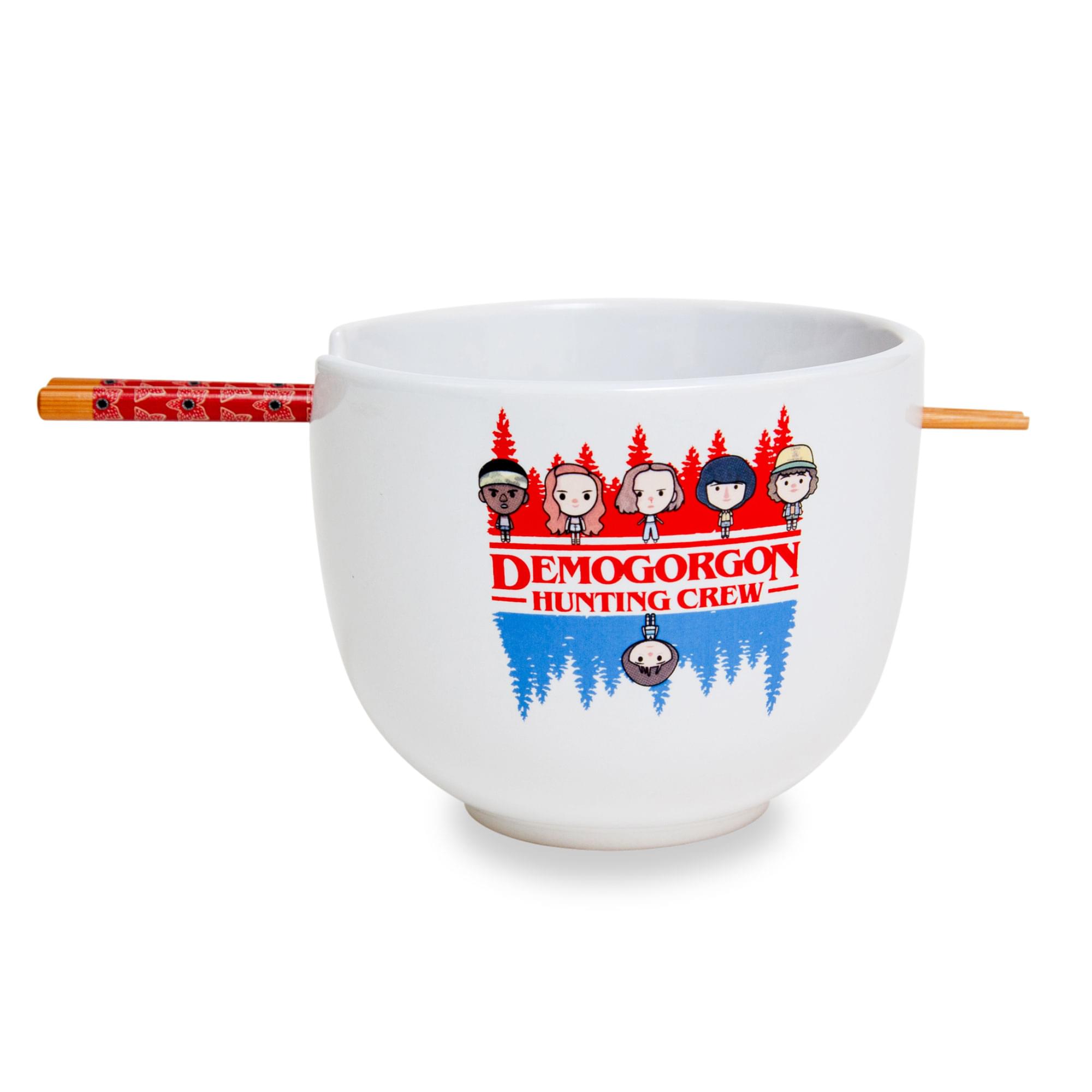 Stranger Things Demogorgon Hunting Crew 20-Ounce Ramen Bowl and Chopstick Set - Thumbnail 3