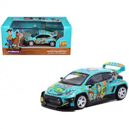 Toyota Pandem GR Yaris RHD "Toy Story 30th Anniversary" Blue w/ Graphics & Tarmac Cards 1/64 Diecast Car by Tarmac Works