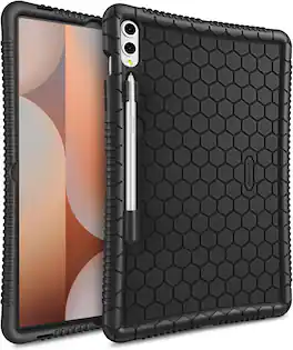 Fintie - Silicone Case for Samsung Galaxy Tab S10+ / Tab S9 FE+ / Tab S9+ 12.4 Inch, Honeycomb Lightweight Protective Back Cover - Black