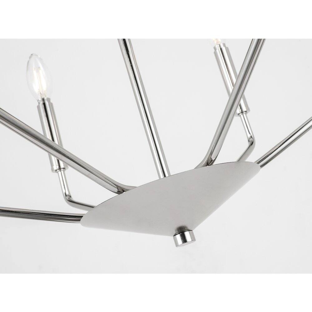 Angle. Living District - Enzo 6 Light Chrome Pendant - Chrome.