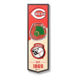 YouTheFan - Cincinnati Reds 6'' x 19'' 3D StadiumView Banner - Multicolor