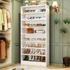 Front. Aheaplus - 9-Tier Tall Shoe Cabinet - Freestanding Adjustable Shelf Shoe Storage Organizer for Entryway, Bedroom & Closet - White.
