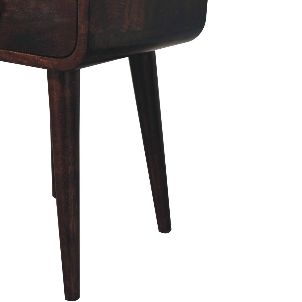 Alt View 7. Artisan Furniture - Artisan Furniture Solid WoodMini California Walnut Curved Bedside with Open Slot - Brown.