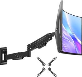 FINEAK - Monitor Arm Wall Mount for 17-43" Ultrawide Screens - Black