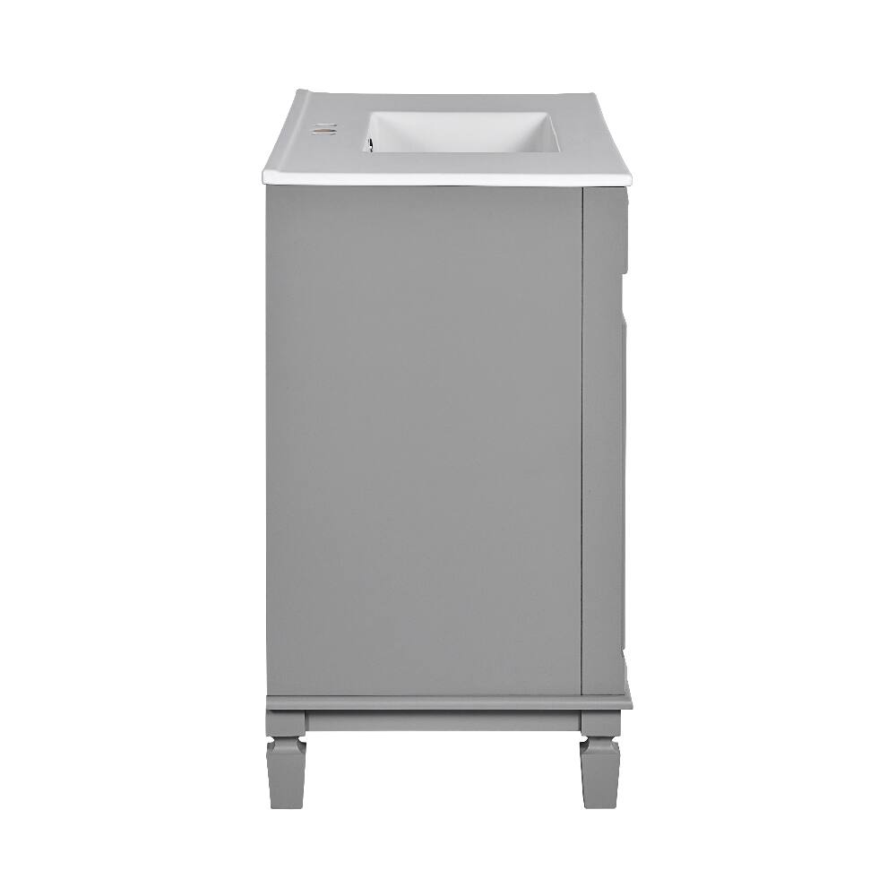 Alt View 9. Loheer - Loheer 36 inch Bathroom Vanity with Sink Modern Grey Single Sink Cabinet - Grey.