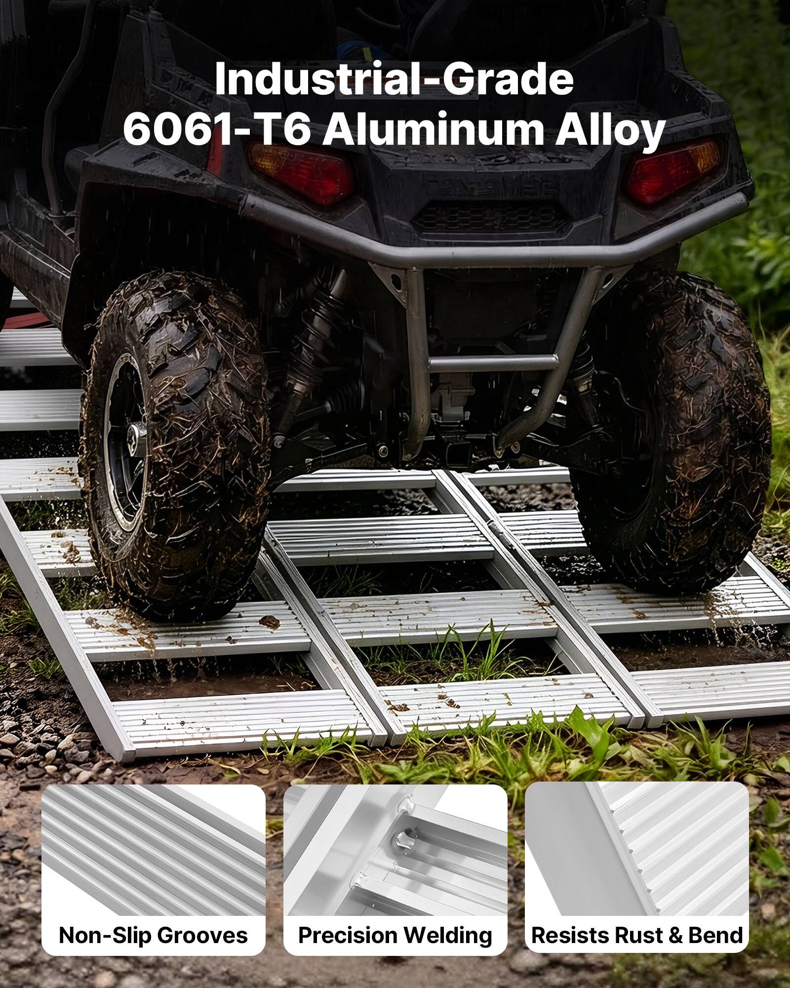 Industrial-Grade 6061-T6 Aluminum Alloy

- Non-Slip Grooves
- Precision Welding
- Resists Rust & Bend