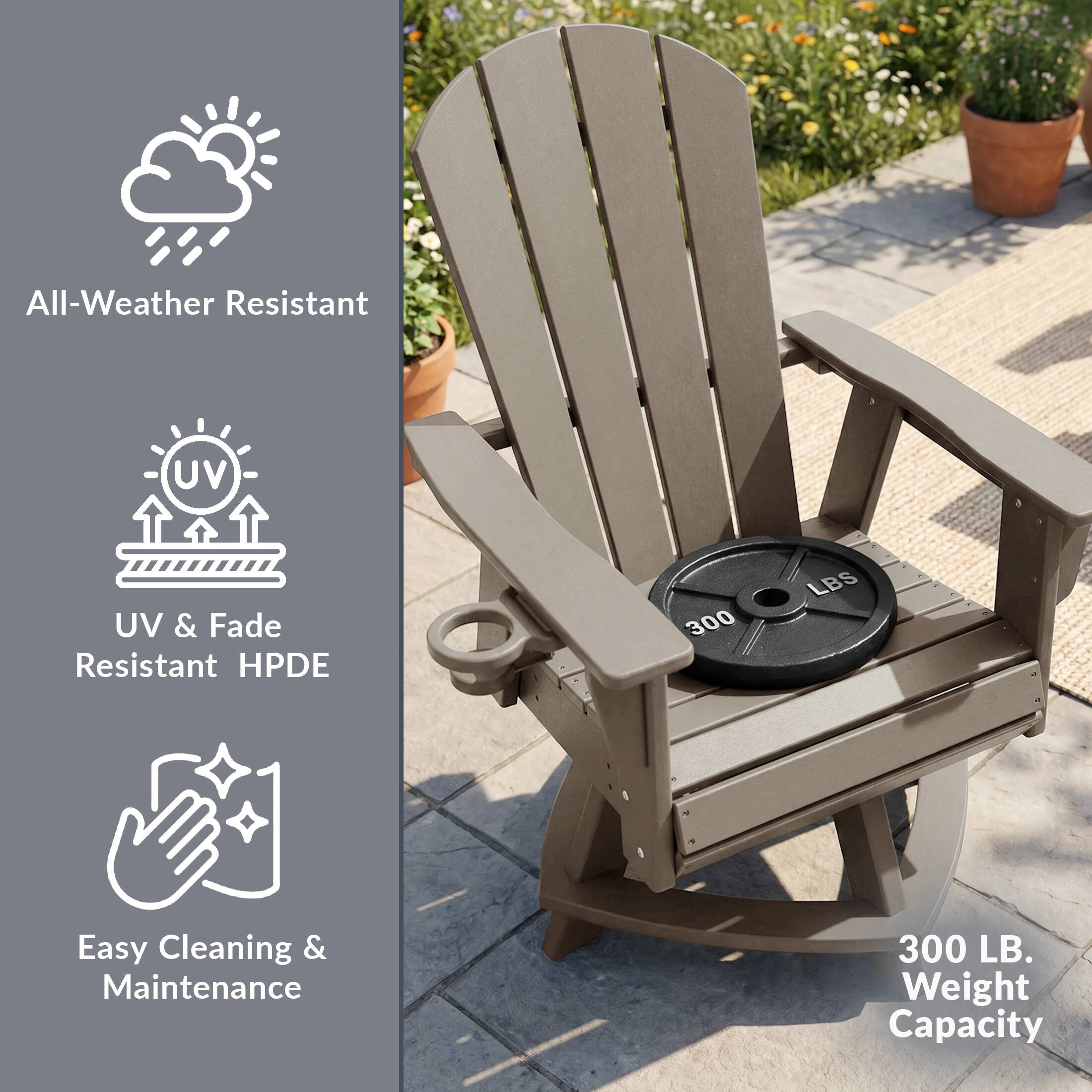 All-Weather Resistant  
UV & Fade Resistant HPDE  
Easy Cleaning & Maintenance  
300 LB. Weight Capacity