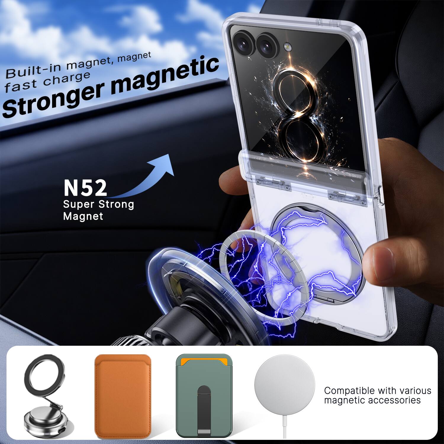 Built-in magnet, magnet fast charge magnetic Stronger

N52 Super Strong Magnet

Compatible with various magnetic accessories