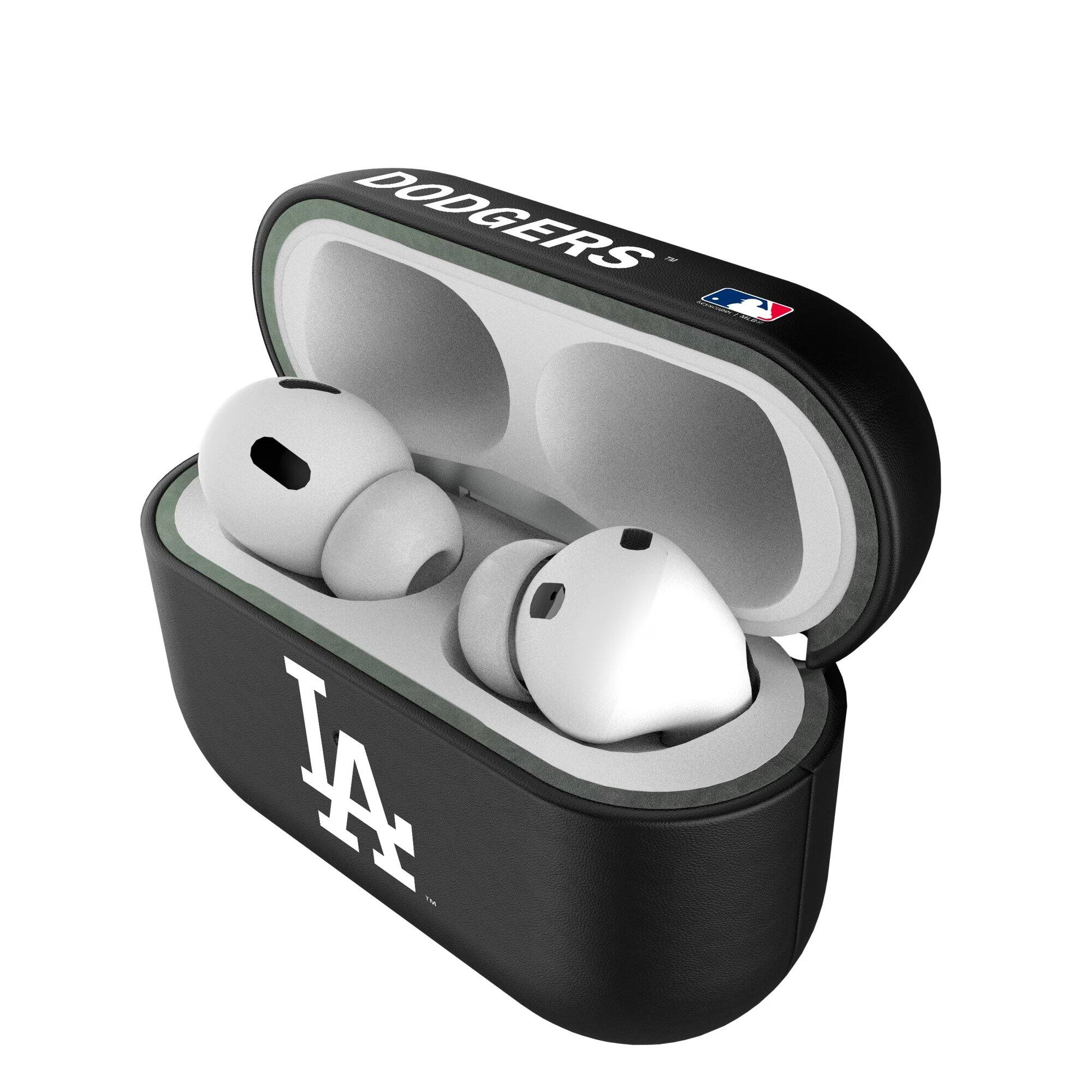 Alt View 3. Keyscaper - Los Angeles Dodgers Los Angeles Dodgers Insignia 1st Gen AirPods Pro Case Cover - No Size - Black.