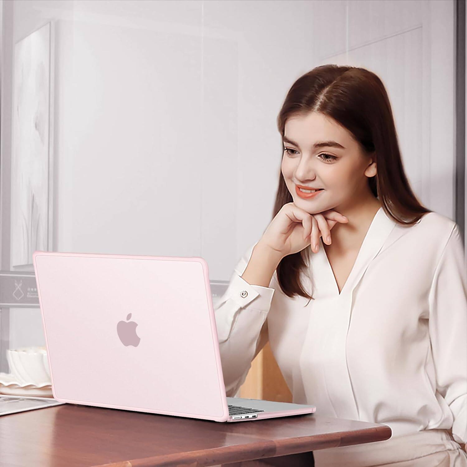 Alt View 3. mosiso - Protective Hard Case Set for MacBook Air 13.6 inch M5 M4 M3 M2 2022-2026 with Keyboard Cover&Screen Protector&Type C - Pink.