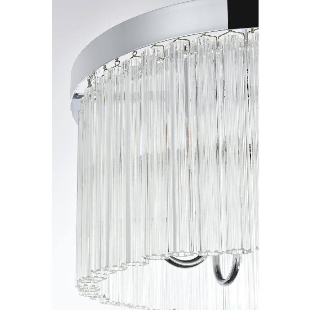 Alt View 1. Elegant Lighting - Harlow 16 Inch Flush Mount Ceiling Light In Chrome - Chrome And Clear.