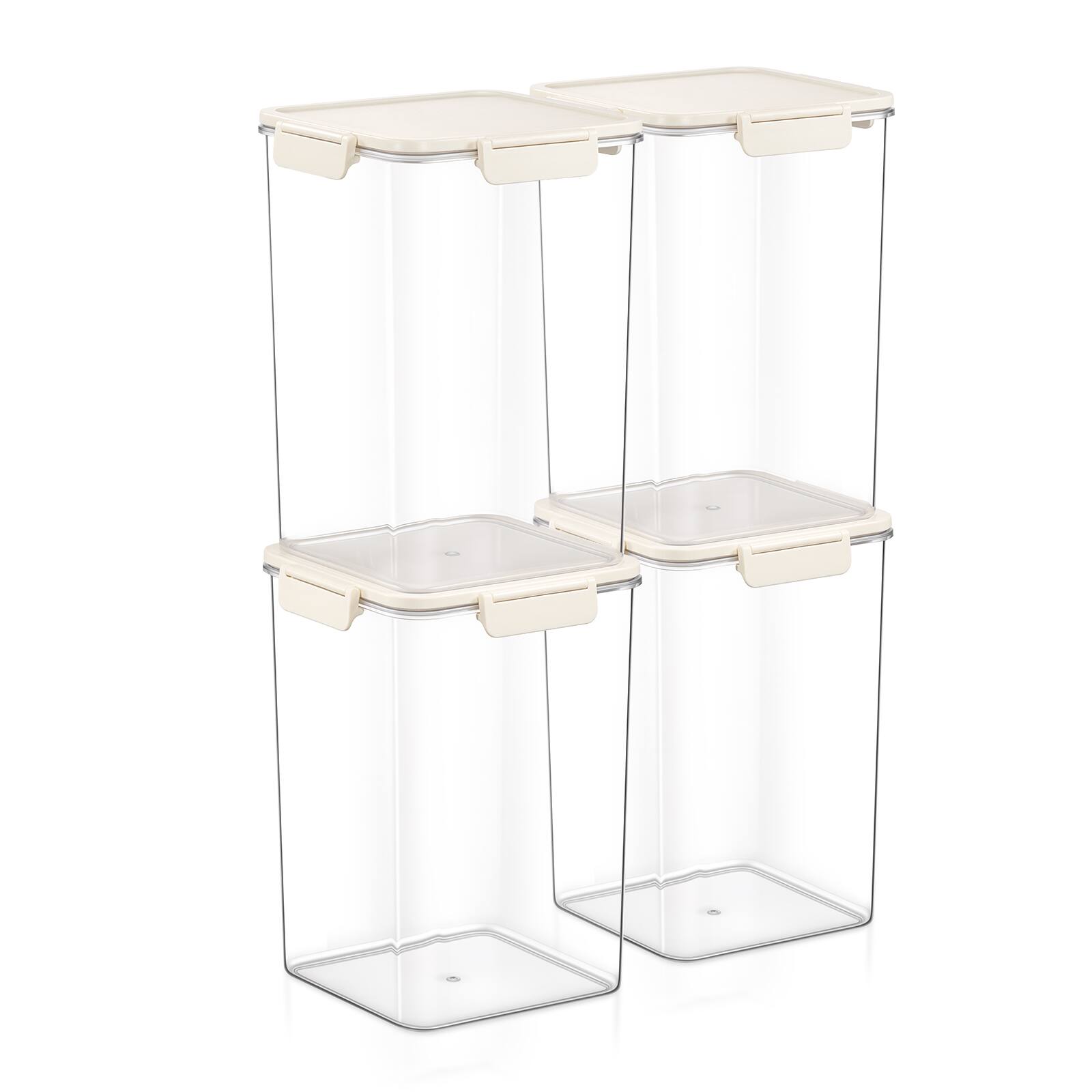 Angle. Sorbus - Sorbus 4 Pack Airtight Food Storage Containers - Clear Stackable Pantry Canister with Secure Lid for Rice, Cereal, Flour - Clear.