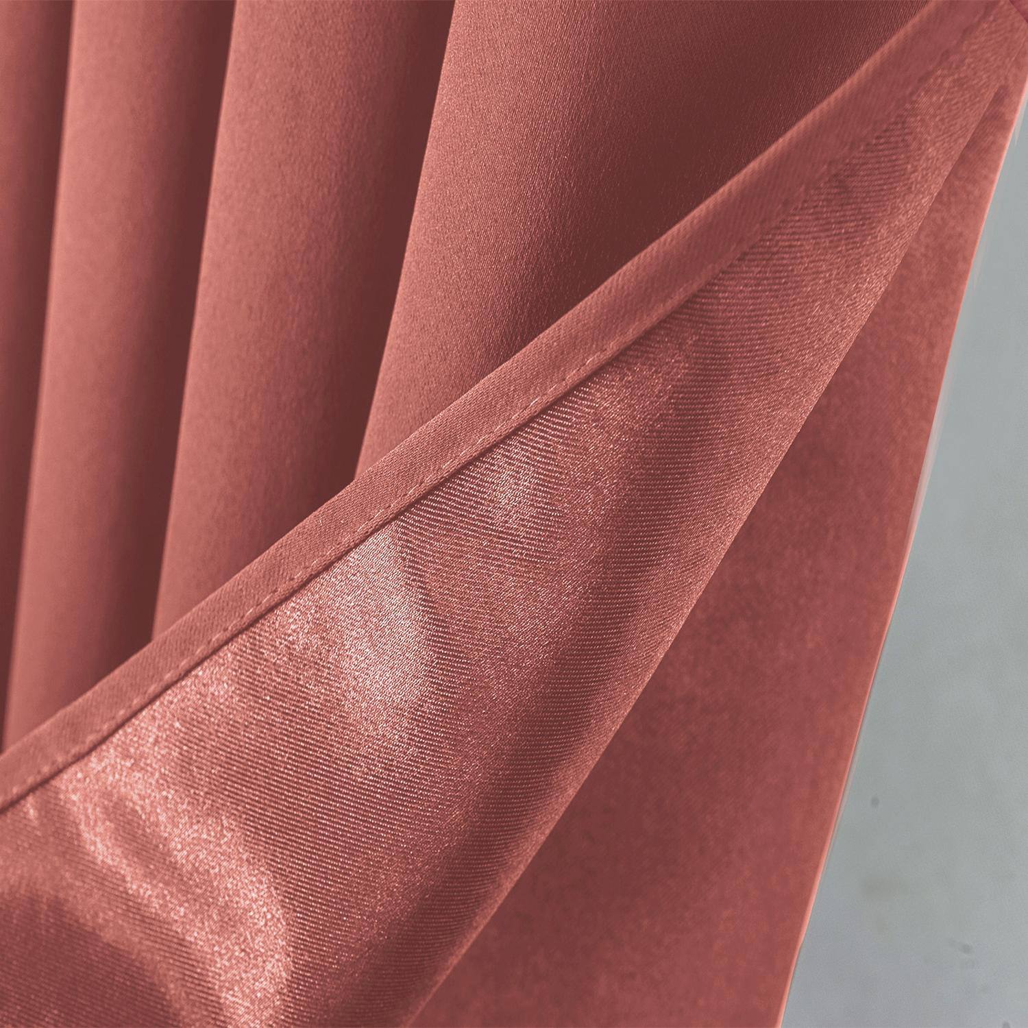 Left. RT Designers Collection - RT Designers Collection Anchorage Blackout Grommet Curtain Panel 54" x 84" Coral - Coral.