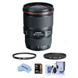 Bundle - Canon - EF 16-35mm f/4.0L IS USM Ultra Wide Angle Zoom Lens USA Warranty - With Hoya 77mm 10-Layer HMC UV Filter,