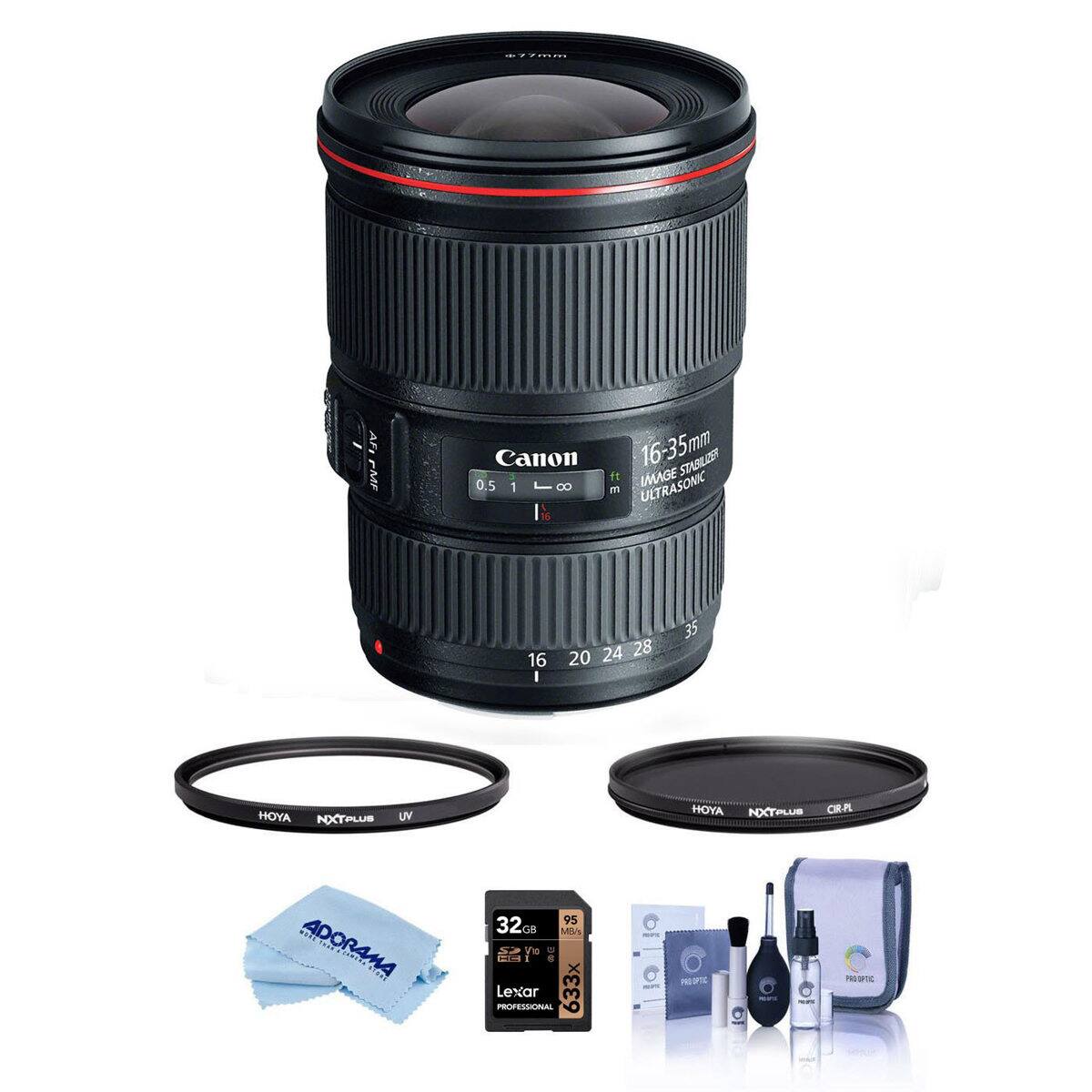 77mm  
AFI FMF  
Canon 0.5 1 8  
16-35mm STABILIZER ft IMAGE m ULTRASONIC  
16 20 24 28 35  
HOYA NXTPLUS UV  
HOYA NXTPLUS CIR.PL  
ADORAMA  
95 32GB MB/s Vio 88 HC I X Lexar PROFESSIONAL 633x  
PRO  
NEWS  
MAY  
PRO OPTIC