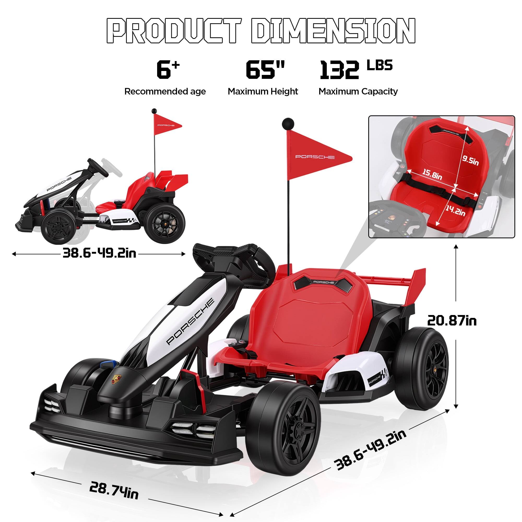 PRODUCT DIMENSION  
6+  
65"  
132 LBS  
Recommended age  
Maximum Height  
Maximum Capacity  

9.5in  
15.8in  
14.2in  
38.6-49.2in  
28.74in  
20.87in