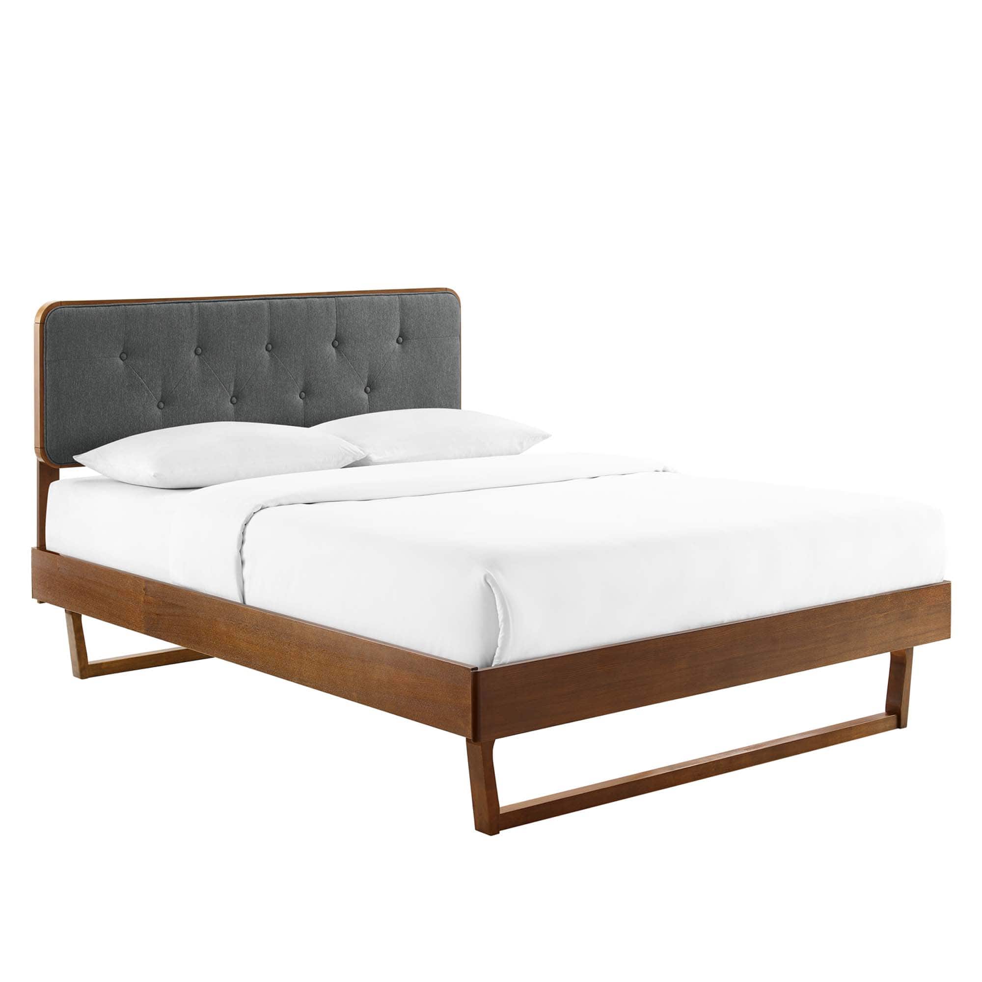 Modway - Bridgette Wood King Platform Bed With Angular Frame - Brown